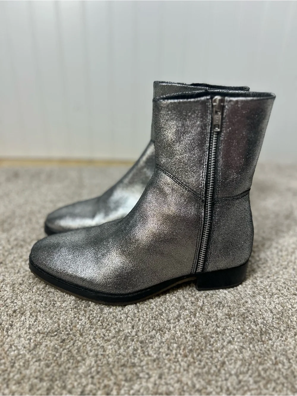 Free people Luna metallic ankle boots sz. 6.5 glam western rocker chic party - Picture 2 of 6